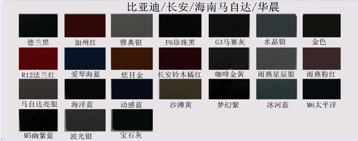 汽车漆色卡